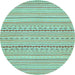 Round Abstract Light Blue Modern Rug, abs2203lblu