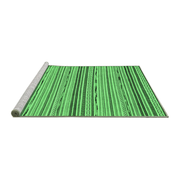 Sideview of Machine Washable Abstract Emerald Green Modern Area Rugs, wshabs2204emgrn