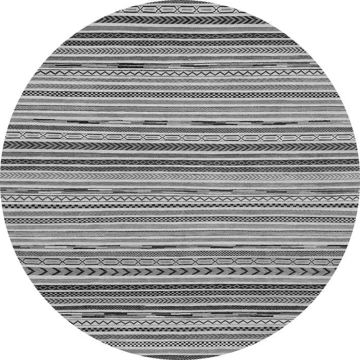Round Machine Washable Abstract Gray Modern Rug, wshabs2204gry