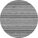 Round Machine Washable Abstract Gray Modern Rug, wshabs2204gry