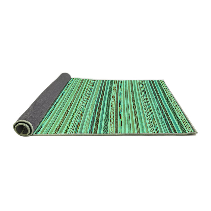 Sideview of Abstract Turquoise Modern Rug, abs2204turq