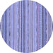 Round Abstract Blue Modern Rug, abs2204blu