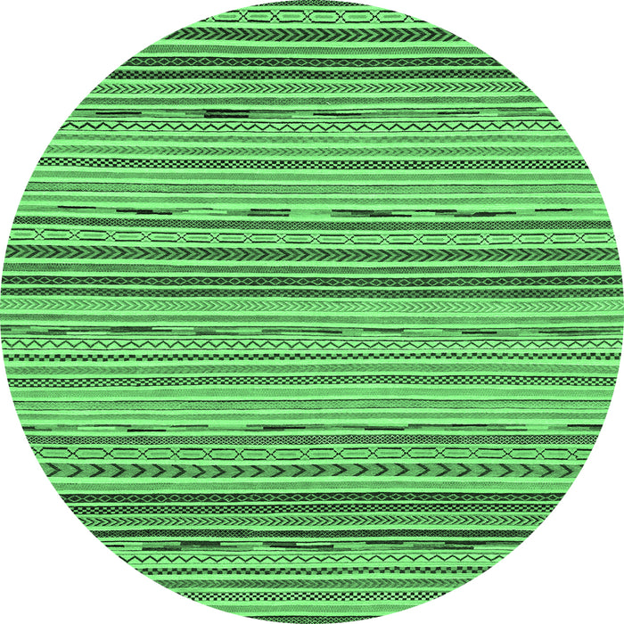 Round Abstract Emerald Green Modern Rug, abs2204emgrn