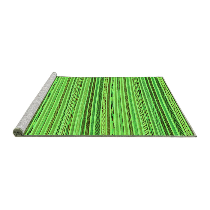 Sideview of Machine Washable Abstract Green Modern Area Rugs, wshabs2204grn
