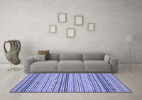 Machine Washable Abstract Blue Modern Rug, wshabs2204blu