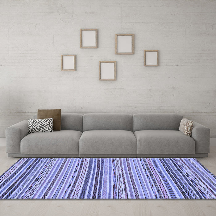 Machine Washable Abstract Blue Modern Rug in a Living Room, wshabs2204blu