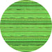 Round Abstract Green Modern Rug, abs2204grn