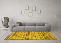 Machine Washable Abstract Yellow Modern Rug, wshabs2204yw