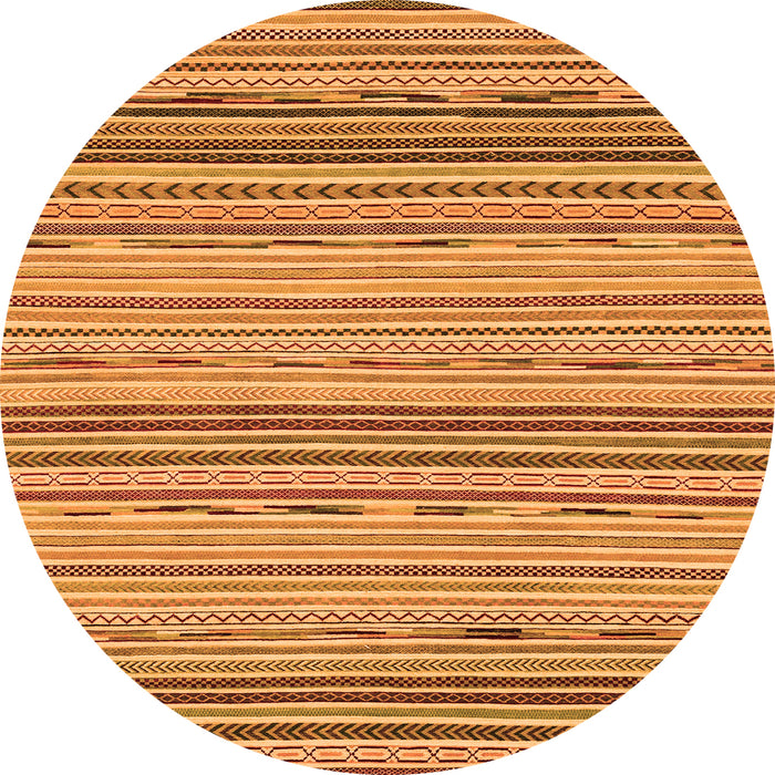 Round Abstract Orange Modern Rug, abs2204org