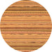 Round Abstract Orange Modern Rug, abs2204org