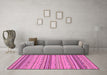 Machine Washable Abstract Pink Modern Rug in a Living Room, wshabs2204pnk