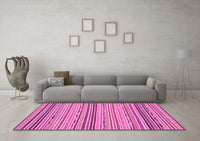 Machine Washable Abstract Pink Modern Rug, wshabs2204pnk