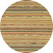 Round Abstract Chrome Gold Yellow Modern Rug, abs2204