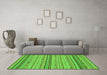 Machine Washable Abstract Green Modern Area Rugs in a Living Room,, wshabs2204grn