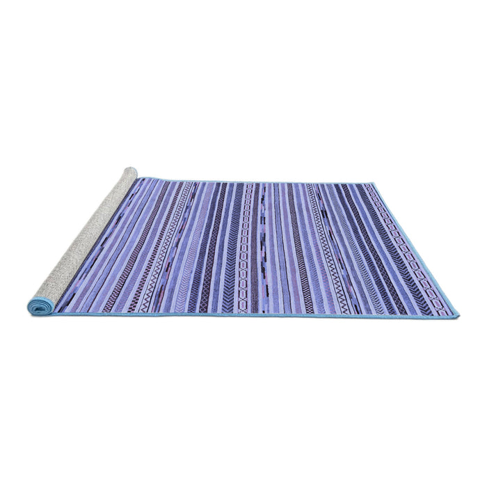 Sideview of Machine Washable Abstract Blue Modern Rug, wshabs2204blu