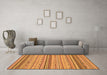 Machine Washable Abstract Orange Modern Area Rugs in a Living Room, wshabs2204org