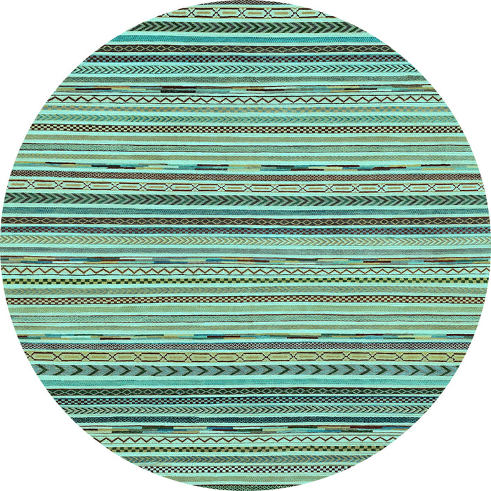 Round Abstract Light Blue Modern Rug, abs2204lblu