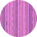 Round Abstract Purple Modern Rug, abs2204pur