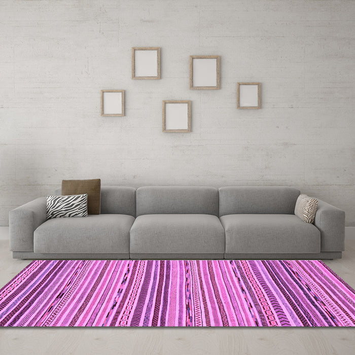 Machine Washable Abstract Purple Modern Area Rugs in a Living Room, wshabs2204pur