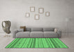 Machine Washable Abstract Emerald Green Modern Area Rugs in a Living Room,, wshabs2204emgrn