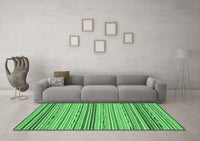 Machine Washable Abstract Emerald Green Modern Rug, wshabs2204emgrn