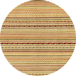 Round Abstract Chocolate Brown Modern Rug, abs2205