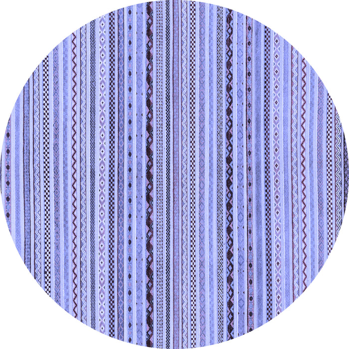 Round Machine Washable Abstract Blue Modern Rug, wshabs2205blu