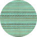 Round Abstract Light Blue Modern Rug, abs2205lblu