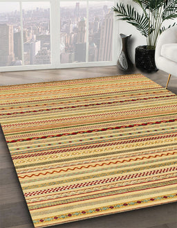 Abstract Chocolate Brown Modern Rug in Family Room, abs2205