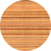 Round Machine Washable Abstract Orange Modern Area Rugs, wshabs2205org