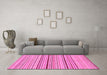 Machine Washable Abstract Pink Modern Rug in a Living Room, wshabs2205pnk