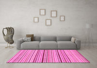 Machine Washable Abstract Pink Modern Rug, wshabs2205pnk