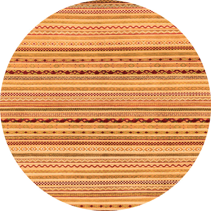 Round Abstract Orange Modern Rug, abs2205org