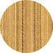 Round Abstract Brown Modern Rug, abs2205brn