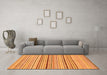 Machine Washable Abstract Orange Modern Area Rugs in a Living Room, wshabs2205org