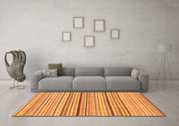 Machine Washable Abstract Orange Modern Rug, wshabs2205org