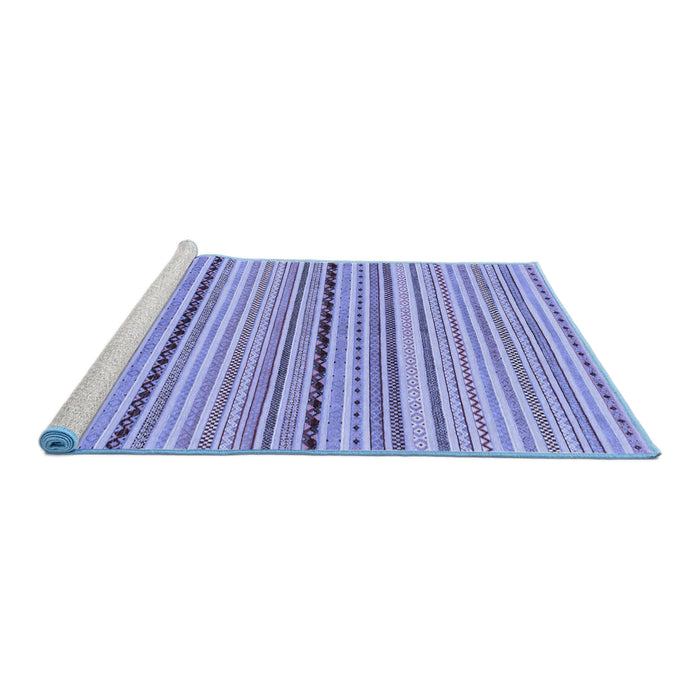 Sideview of Machine Washable Abstract Blue Modern Rug, wshabs2205blu