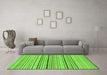 Machine Washable Abstract Green Modern Area Rugs in a Living Room,, wshabs2205grn