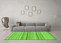 Machine Washable Abstract Green Modern Rug, wshabs2205grn