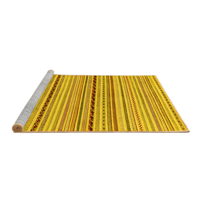 Sideview of Machine Washable Abstract Yellow Modern Rug, wshabs2205yw