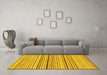 Machine Washable Abstract Yellow Modern Rug in a Living Room, wshabs2205yw