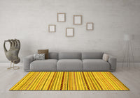 Machine Washable Abstract Yellow Modern Rug, wshabs2205yw