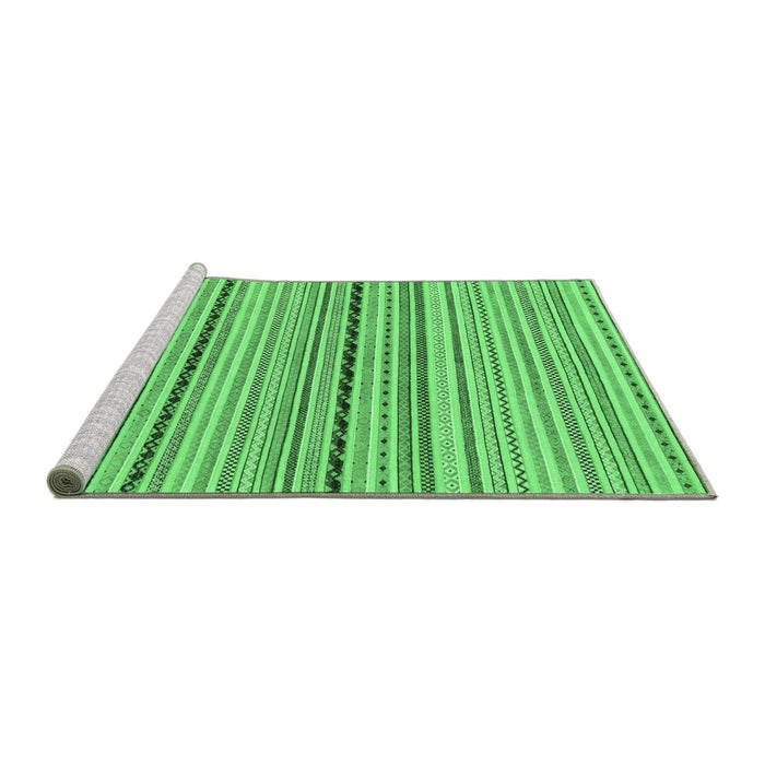 Sideview of Machine Washable Abstract Emerald Green Modern Area Rugs, wshabs2205emgrn
