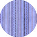 Round Abstract Blue Modern Rug, abs2205blu