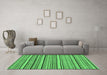 Machine Washable Abstract Emerald Green Modern Area Rugs in a Living Room,, wshabs2206emgrn