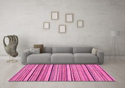 Machine Washable Abstract Pink Modern Rug in a Living Room, wshabs2206pnk