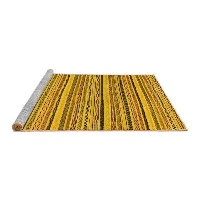 Sideview of Machine Washable Abstract Yellow Modern Rug, wshabs2206yw