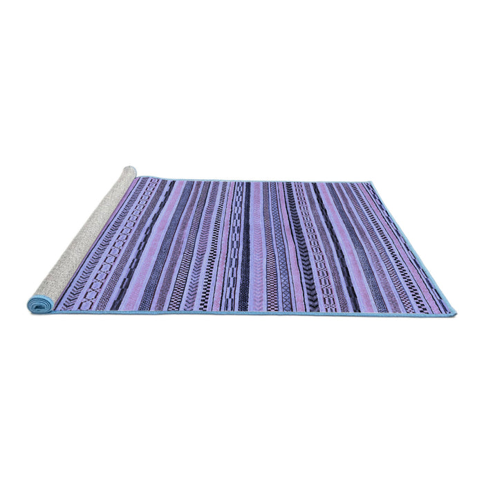 Sideview of Machine Washable Abstract Blue Modern Rug, wshabs2206blu