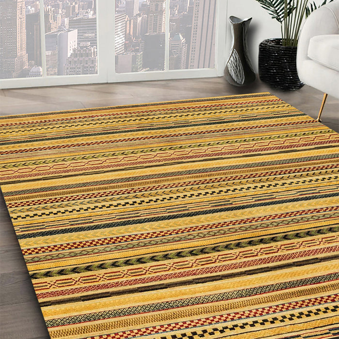 Abstract Orange Modern Rug in Family Room, abs2206