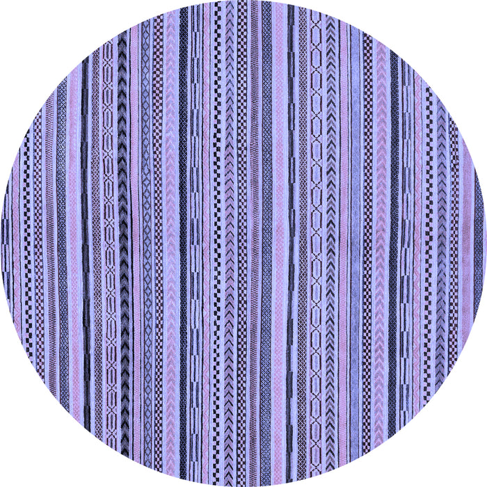 Round Abstract Blue Modern Rug, abs2206blu